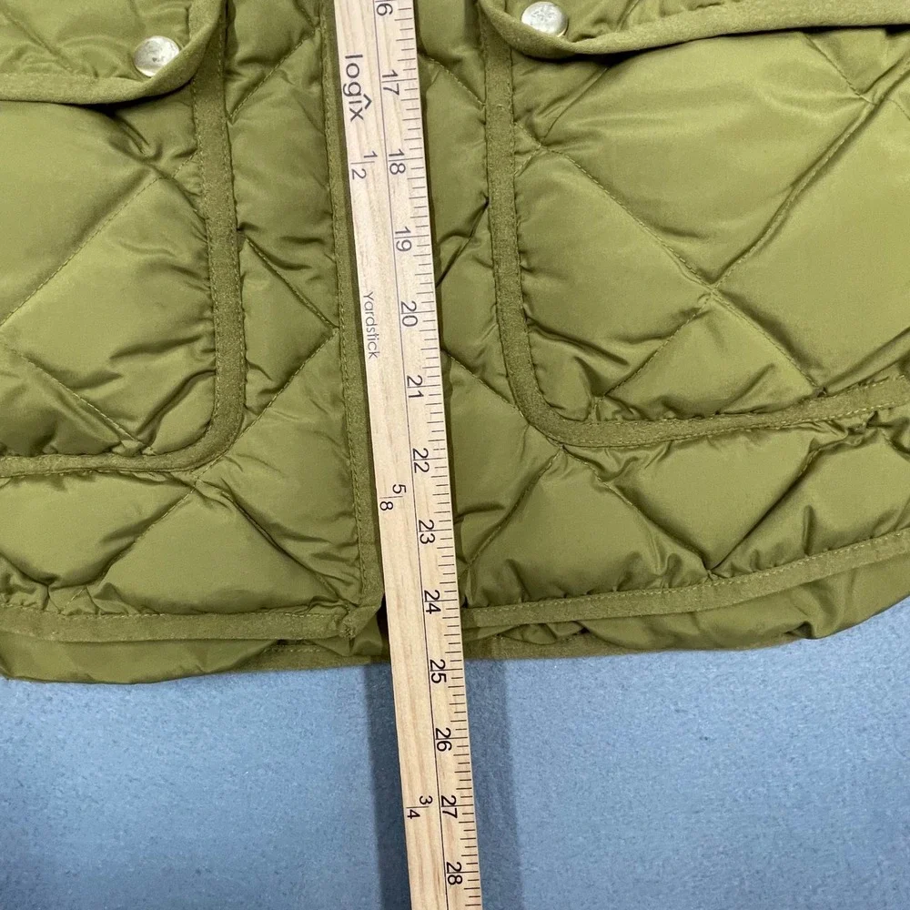 J.Crew Green Diamond Quilted Down Puffer Vest Womens Size Large